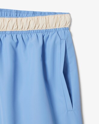 Lacoste Mid Length Contrast Stripe Swim Trunks