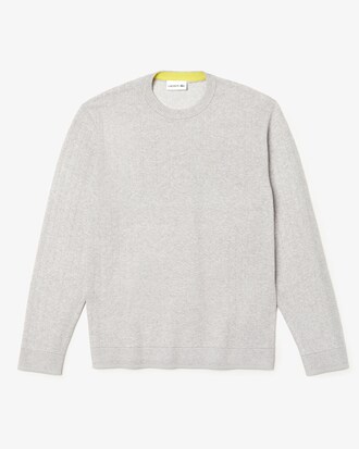 Men's Lacoste Motion Crew Neck Thermoregulating Knit Effect Sweater