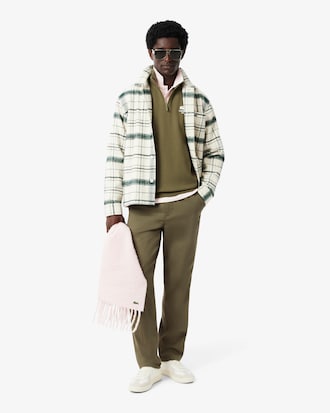 High Neck Zip-Up Print Sweatshirt