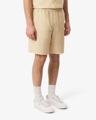 Crocodile Print Stripe Cotton Shorts