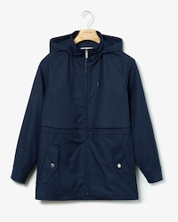 Women's Fitted Waist Storm Flap Water-Resistant Cotton Parka