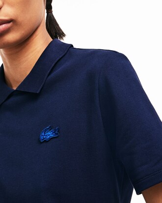 Women's Lacoste LIVE Teardrop Opening Mini Piqu&eacute; Polo Shirt