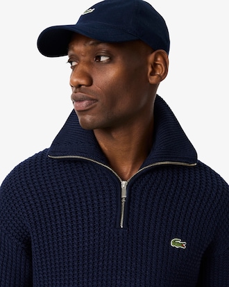 High Neck Half Zipper Heavy Wool Sweater