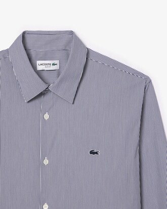 Slim Fit Striped Stretch Poplin Shirt