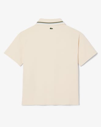Printed Mesh Double Collar Polo Shirt