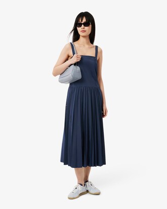 Long Pleated Strap Dress
