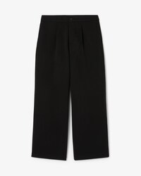Loose Fit Piqué Pleated Pants