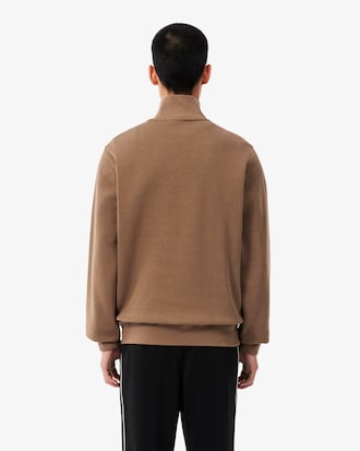 Zip-Up High Neck Interlock Sweatshirt