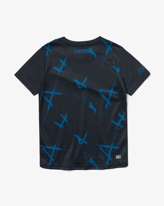 Boys' Lacoste SPORT Geometric Design Breathable Piqué T-shirt