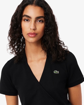 Stretch Mini Piqué Wrap Dress