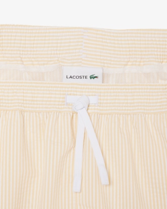 Mid Length Striped Textured Swim Trunks