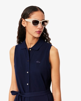 Long Stretch Mini Piqué Polo Dress
