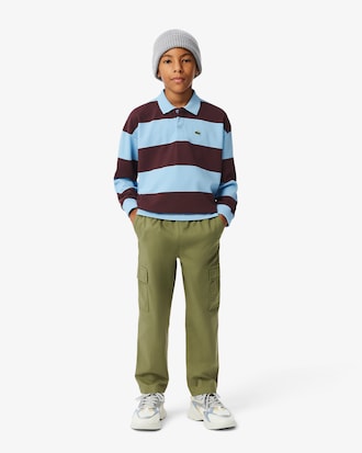 Contrast Stripe Piqué Rugby Shirt