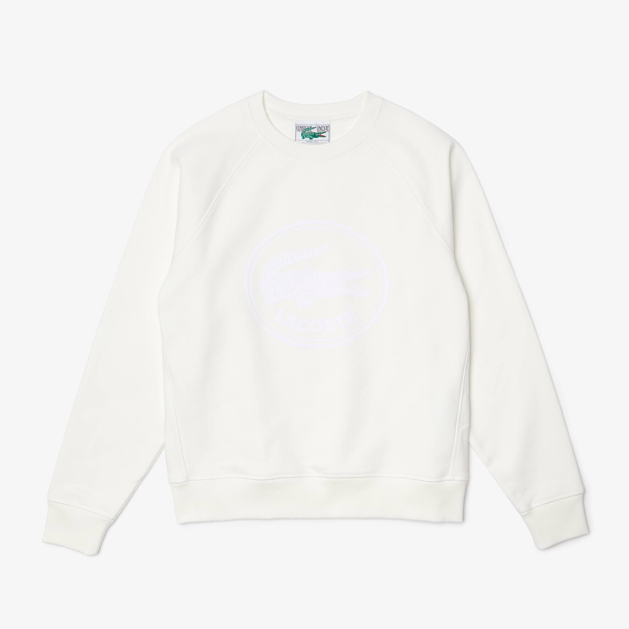 white fleece sweatshirt