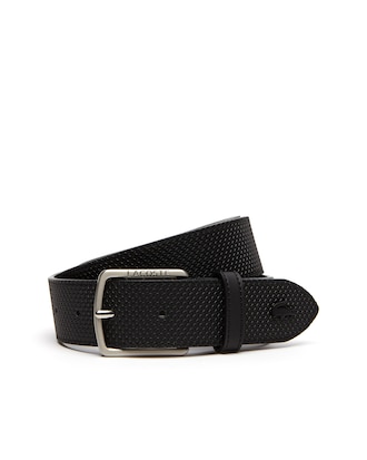 Men's Chantaco Lacoste Engraved Tongue Buckle Leather Belt