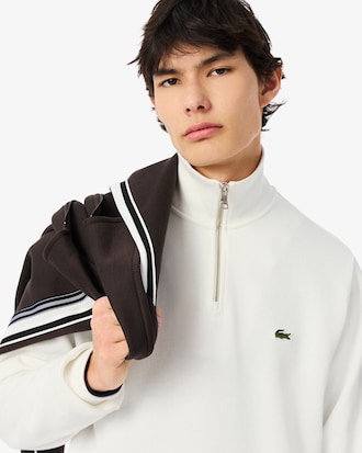 Zip-Up High Neck Interlock Sweatshirt