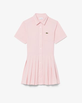 Poplin Pleat Skirt Shirt Dress