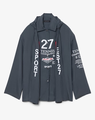 Runway Oversized Hooded Print Shirt