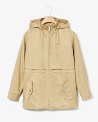 Women's Fitted Waist Storm Flap Water-Resistant Cotton Parka