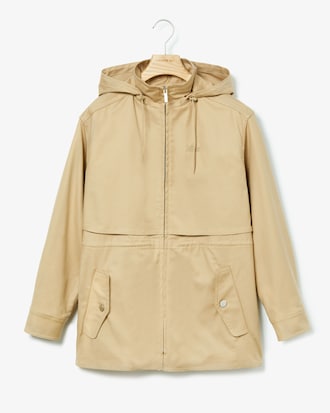 Women's Fitted Waist Storm Flap Water-Resistant Cotton Parka