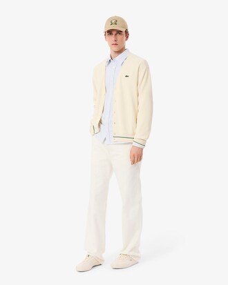 Relaxed Fit Stripe Detail Cotton Cardigan