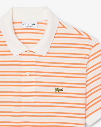 Classic Fit Striped Petit Piqu&eacute; Polo Shirt