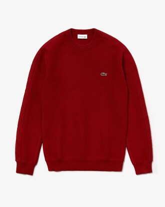 Men's Crew Neck Quilted Bands Cotton Piqu&eacute; Sweater