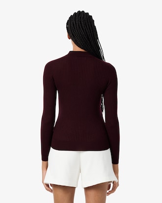 Wool Jersey Polo Collar Sweater