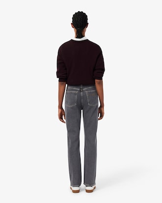 Straight Cut High Waist Denim Jeans