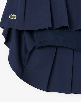 Oxford Cotton Pleated Skirt