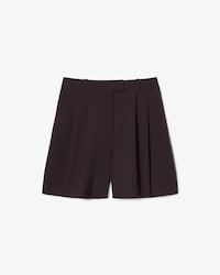 Oversized Wool Blend Pleated Bermuda Shorts
