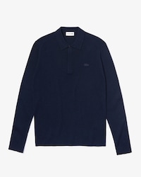 Men's Polo Shirt Collar Wool And Cashmere Blend Knit Effect Sweater