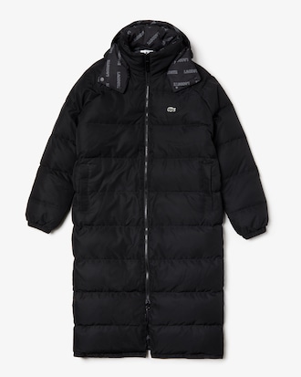 Men's Lacoste LIVE Print Lining Long Reversible Quilted Jacket