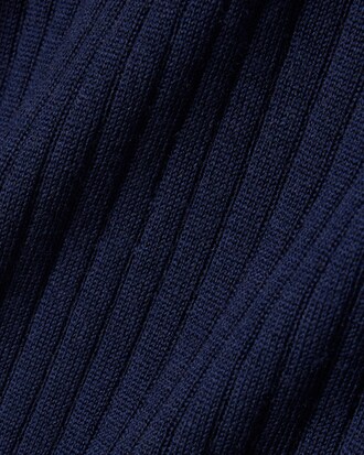 3D Rib Knit Polo Collar Merino Wool Sweater