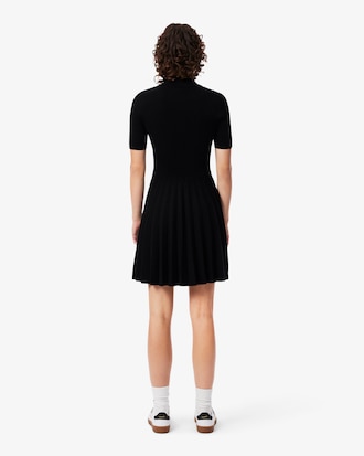 Pleated Polo Collar Dress
