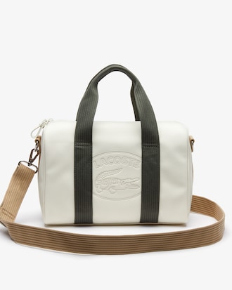 Women's Classic Coated Petit Piqu&eacute; Canvas Boston Bag