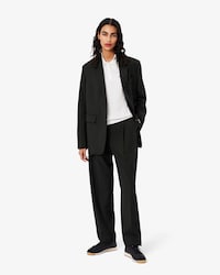 Wide Fit Darted Plaid Pants