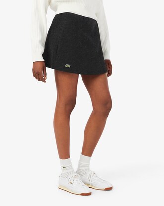 Boiled Knit Short Pleated Wrap Skirt