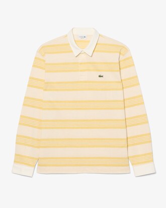 Relaxed Fit Striped Piqu&eacute; Rugby Polo Shirt