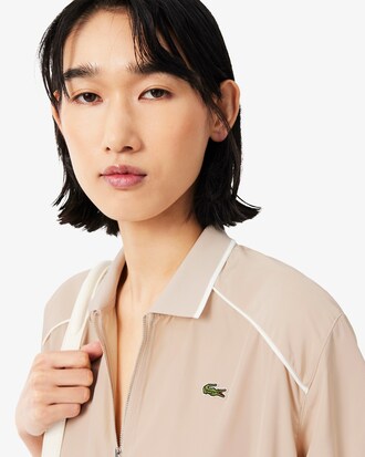 Relaxed Fit Zipped Taffeta Polo Dress
