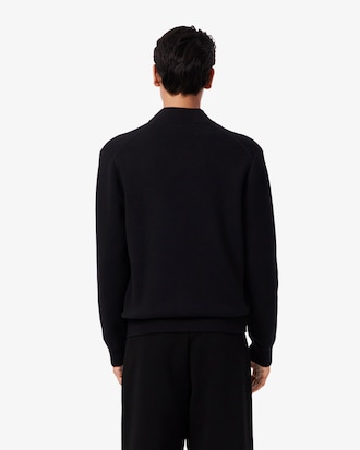 Cotton and Wool Knit Bomber Jacket