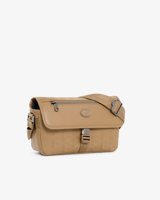 Small Monogram Leather Flap Satchel