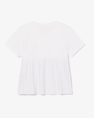 Cotton T-shirt with Pleated Hem