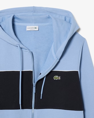 Colour-Block Zipped Hoodie