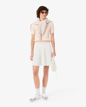 Short Sleeved Cable Knit Sweater