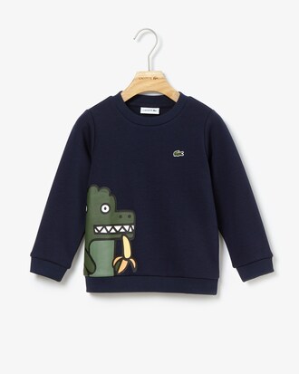 Boys' Crew Neck Crocodile Indigo Fleece Sweatshirt