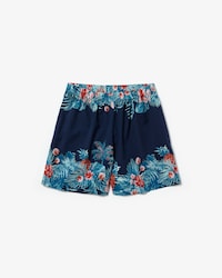 Women's Elasticised Waistband Hawaiian Print Bermuda Shorts