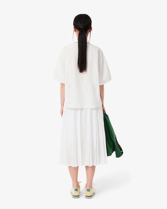 Asymmetric Pleated Midi Skirt