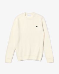 Men's Crew Neck Knit Effects Cotton Blend Sweater