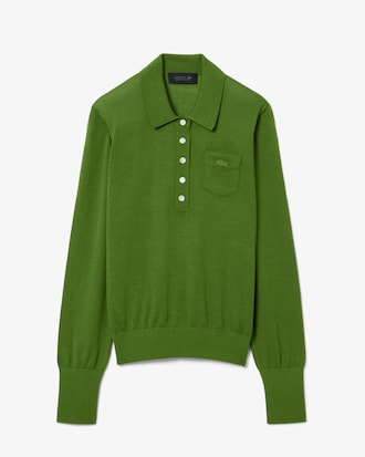 Runway Polo Collar Merino Wool Sweater